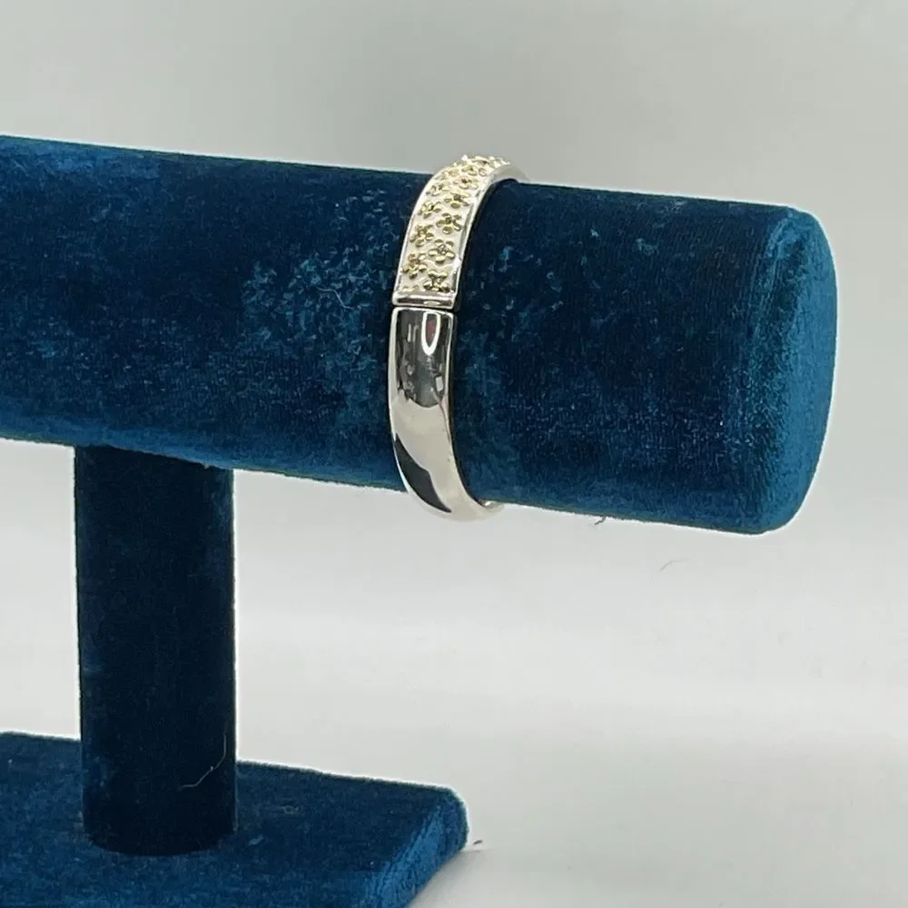 Brighton Loves Me Gold and Silver Floral Hinged Bangle Bracelet